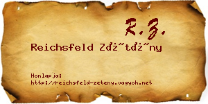 Reichsfeld Zétény névjegykártya